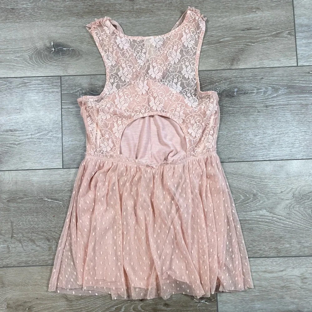 NWOT Free People Peplum Lace & Mesh Top - Picture 4 of 4